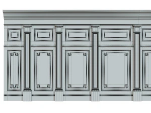threaded wood panels 013 3D Model