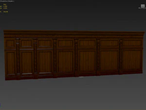 threaded wood panels 015 3D Model