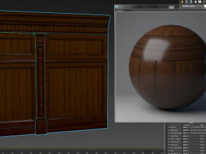 threaded wood panels 015 3D Model