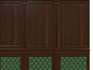 wood panel with leather016 3D Model