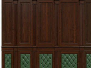 wood panel with leather016 3D Model