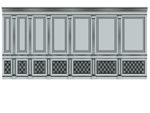 wood panel with leather016 3D Model