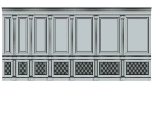 wood panel with leather016 3D Model