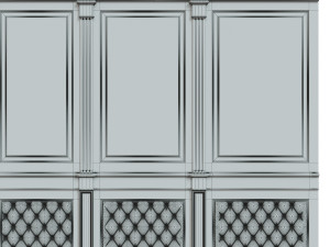 wood panel with leather016 3D Model