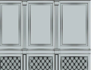 wood panel with leather016 3D Model