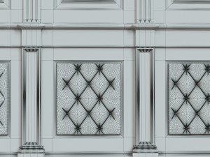 wood panel with leather016 3D Model