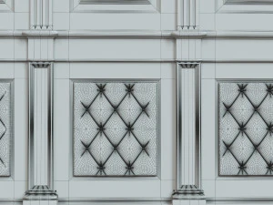 wood panel with leather016 3D Model