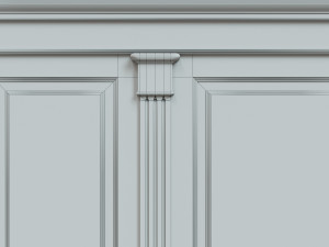 wood panel with leather016 3D Model