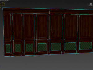 wood panel with leather016 3D Model