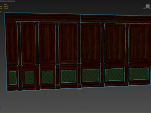 wood panel with leather016 3D Model