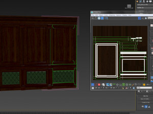 wood panel with leather016 3D Model