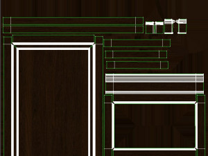 wood panel with leather016 3D Model