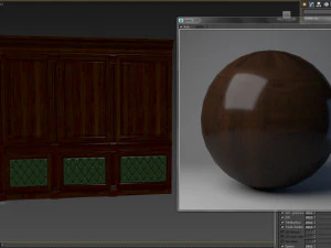 wood panel with leather016 3D Model