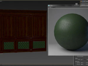 wood panel with leather016 3D Model