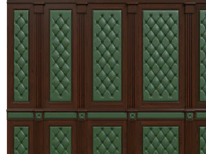 wood panel with leather017 3D Model