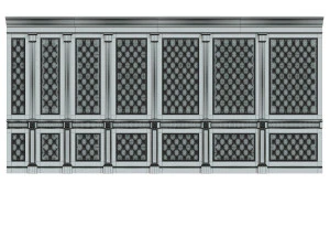 wood panel with leather017 3D Model