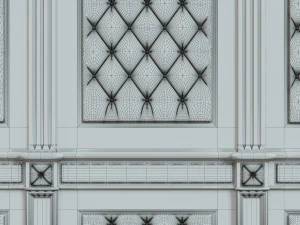 wood panel with leather017 3D Model