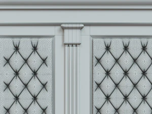 wood panel with leather017 3D Model