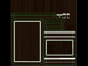 wood panel with leather017 3D Model