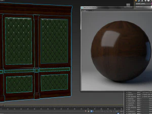 wood panel with leather017 3D Model