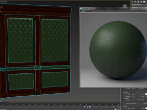 wood panel with leather017 3D Model