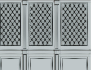 wood panel with leather018 Model 3D