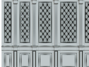wood panel with leather018 Model 3D