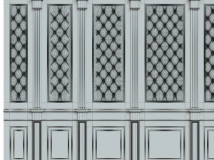 wood panel with leather018 3D Model