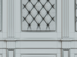 wood panel with leather018 Model 3D