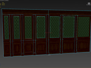 wood panel with leather018 Model 3D