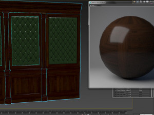wood panel with leather018 Model 3D
