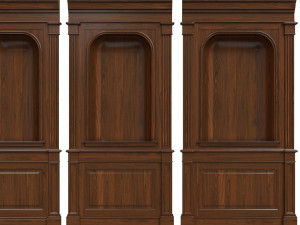 wood panel niche019 Model 3D
