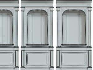 wood panel niche019 Model 3D
