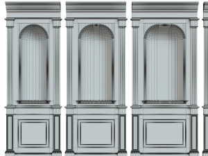 wood panel niche019 Model 3D