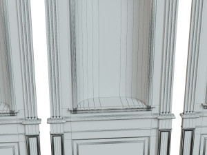 wood panel niche019 Model 3D