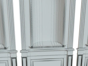 wood panel niche019 3D Model