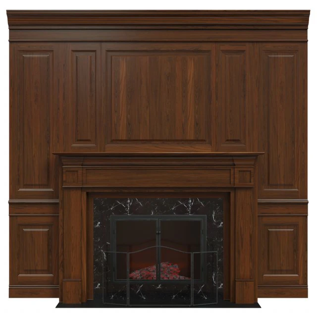classic fireplace 01 3D Model .c4d .max .obj .3ds .fbx .stl .blend 