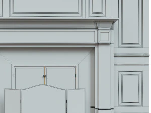 classic fireplace 01 3D Model