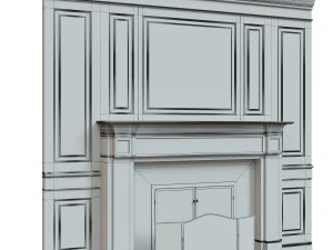 classic fireplace 01 3D Model