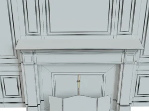 classic fireplace 01 3D Model