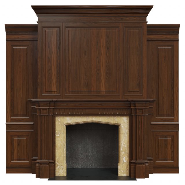 classic fireplace02 Modèle 3D .c4d .max .obj .3ds .fbx .stl .blend 