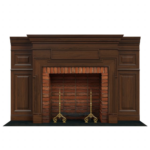 classic fireplace 03 3D Model .c4d .max .obj .3ds .fbx .stl .blend