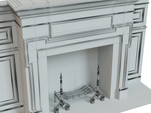 classic fireplace 03 3D Model