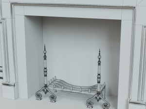 classic fireplace 03 3D Model