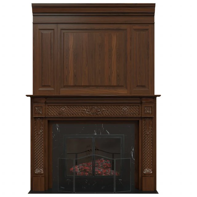 classic fireplace04 3D Model .c4d .max .obj .3ds .fbx .stl .blend 