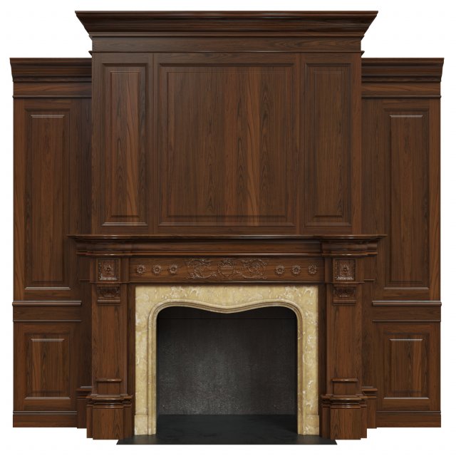 classic fireplace 05 3D 모델 .c4d .max .obj .3ds .fbx .stl .blend 