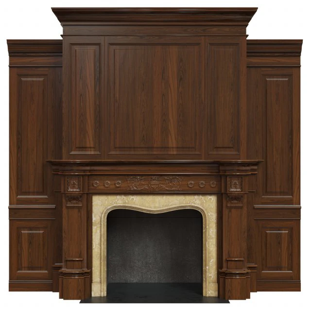 classic fireplace 05 3D Model .c4d .max .obj .3ds .fbx .stl .blend 