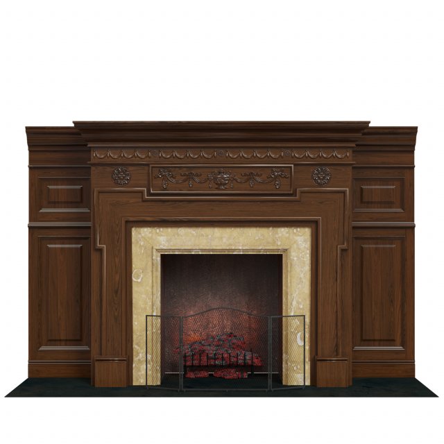 classic fireplace06 Modèle 3D .c4d .max .obj .3ds .fbx .stl .blend 