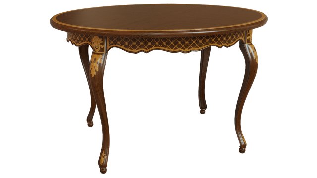 classic table with inlaid veneer 1200 3D Модель .c4d .max .obj .3ds .fbx .stl .blend 