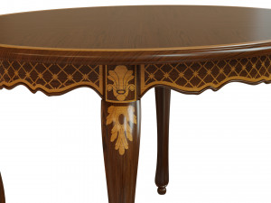 classic table with inlaid veneer 1200 3D Модель